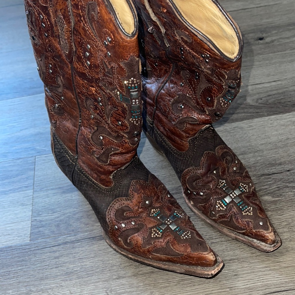Authentic leather and python snake books.